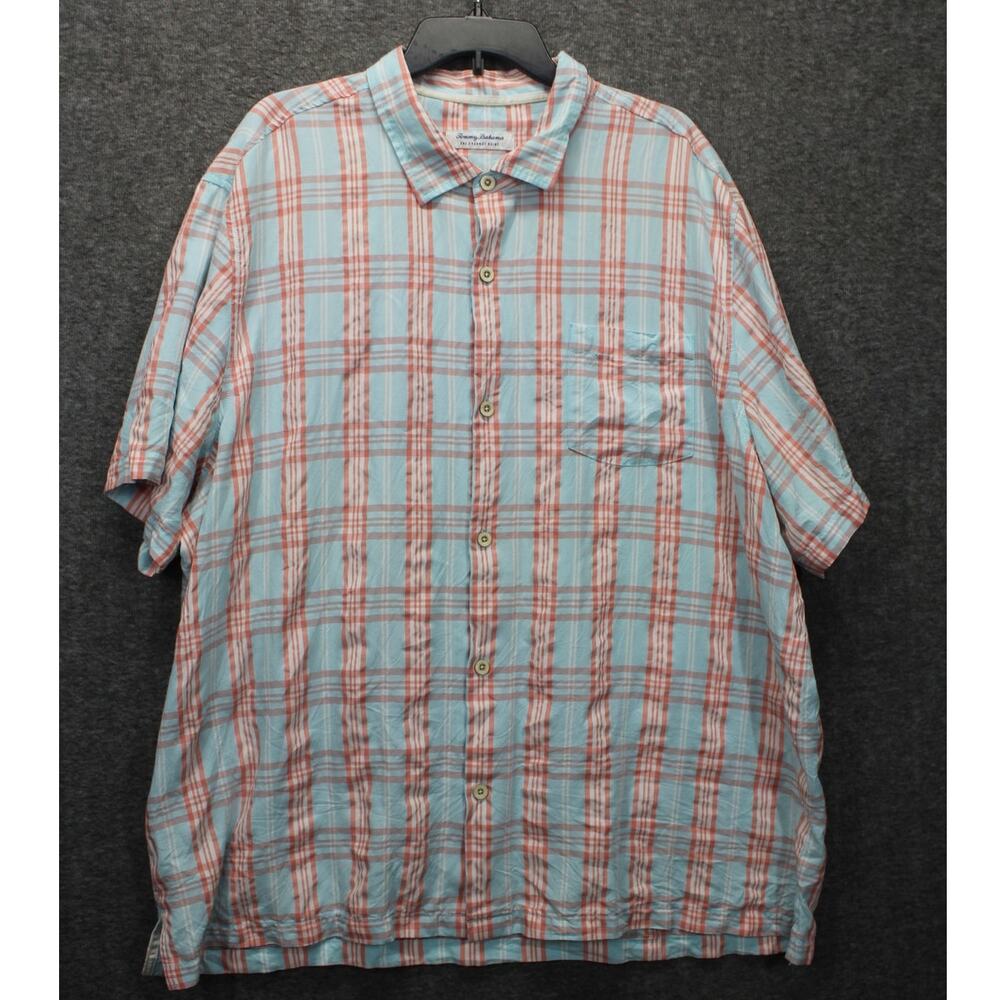 Tommy Bahama Mens 3XL Coconut Point Plaidio IslandZone Camp shirt